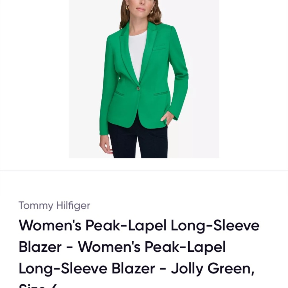 Tommy Hilfiger Women's Green Blazer